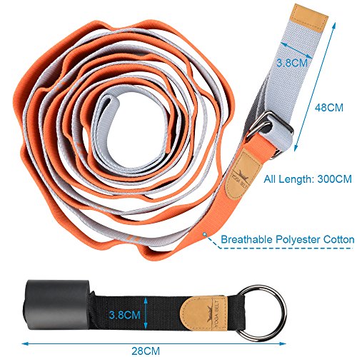 Soumit Multi-loop Stretching Strap, Durable Cotton Yoga Stretching Band Belt, Improving Flexibility Against Slippery Injury for Ballet Muscle Therapy and Other Physical Exercise