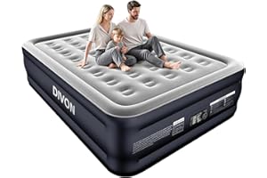 DIVON Queen Air Mattress with Built in Pump Raised, 2 Min Self Inflatable Mattress, 18’’ Blow up Mattress for Adults, 660 LBS Portable Air Bed for Guest, Camping, Travel & Floor, Dark Blue