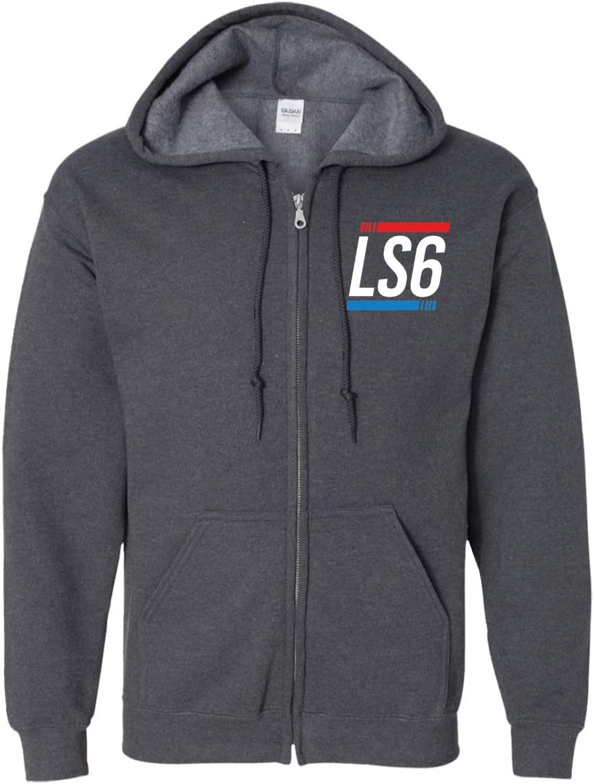 WheelSpinAddict Men's LS6 Corvette CTS-V Zip Up Hooded Sweatshirt