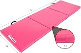 OZE SPORTS Gymnastic Tumble Exercise Mat 6FT Tri Folding Non Slip PU Pink view 3