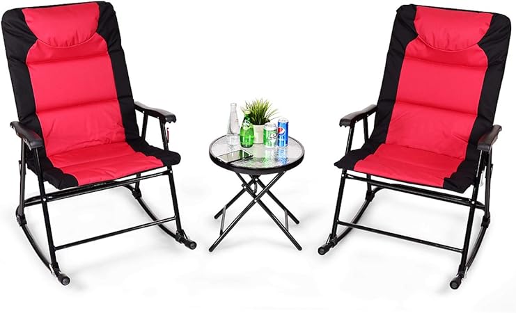 padded folding rocking chair