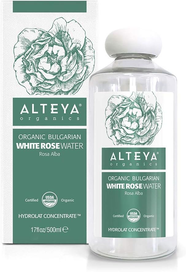 Alteya Organic White Rose Water 500ml, Pure Organic Rosa Alba Hydrolat, No additives, USDA Certified Organic, Sensitive Skin