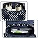 Hanging Travel Toiletry Cosmetic Bag - Sazooy Portable Makeup Bag Waterproof Travel Cosmetic Accessories Bag Bathroom Storage Bag Hanging Organizer Bag for Women Girls Men (Navy Dot)