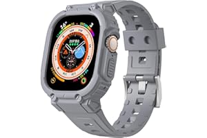 VeveXiao Case with Band Compatible with Apple Watch Ultra 49mm band with Case, Bumper Case Rugged Protective Case with Strap Bands for iWatch Ultra 49mm Mens Womens Strap