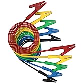 CZJZDZ 5pcs Alligator Clips Clamp Electrical Test Leads Dual Ended Crocodile Wire Cable with Fully Insulated Clips Test Flexible Copper Cable for Electrical Testing Jumper Wire3.3ft/1m