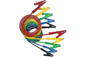CZJZDZ 5pcs Alligator Clips Clamp Electrical Test Leads Dual Ended Crocodile Wire Cable with Fully Insulated Clips Test Flexible Copper Cable for Electrical Testing Jumper Wire3.3ft/1m