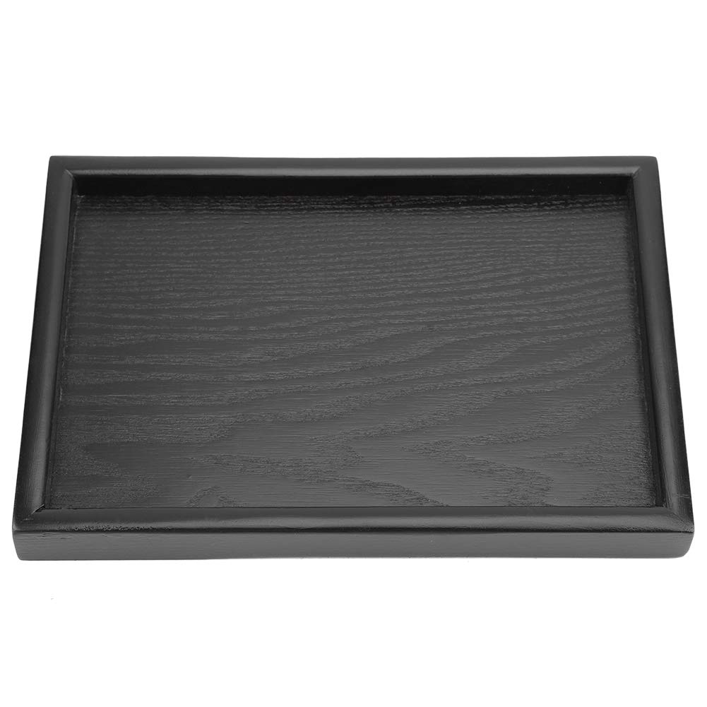 Wooden Trays, Black Serving Tray, Tea/Drink Platter, Rectangular Wooden Coffee Table Tray, Small Dinner Serving Tray Coffee Table Tray for Bedroom Living Room Kitchen Hospital (22 × 15cm)