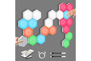 DEJAVU LIGHTING Hexagon Lights, Touch-sensitive Hexagon Wall Lights, Hexagon Lights for Wall Led with Remote and USB Power Supply, Spliceable LED Light Wall Panels Gift for Boys and Girls, Kids, Adults（6 Packs）