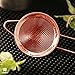 Homestia Fine Mesh Strainer for Kitchen, 304 Stainless Steel Cocktail Sieve Sifters for Food, Liquid Strainer Cup for Food, Drinks, Tea, Rice, Oil, Coffee, Juice, Flour, Fruits, Vegetables (Rose Gold)