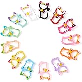 Bestewelry 13Pcs 13 Colors Alloy Enamel Spring Gate Rings Cute Cat Shape Snap Hook Keychain Clasps Candy Color Small Keychains Locking Carabiner for Bag Purse Strap Keyring Jewelry Making