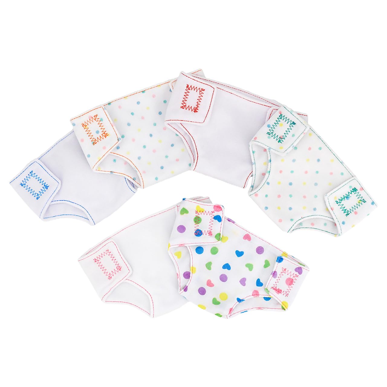 SUPVOX 6Pcs Reusable Cloth Doll Diapers and Dress Up Clothes for Dolls Washable Underwear Accessories with Lovely Prints for Newborn Nappies Role Play