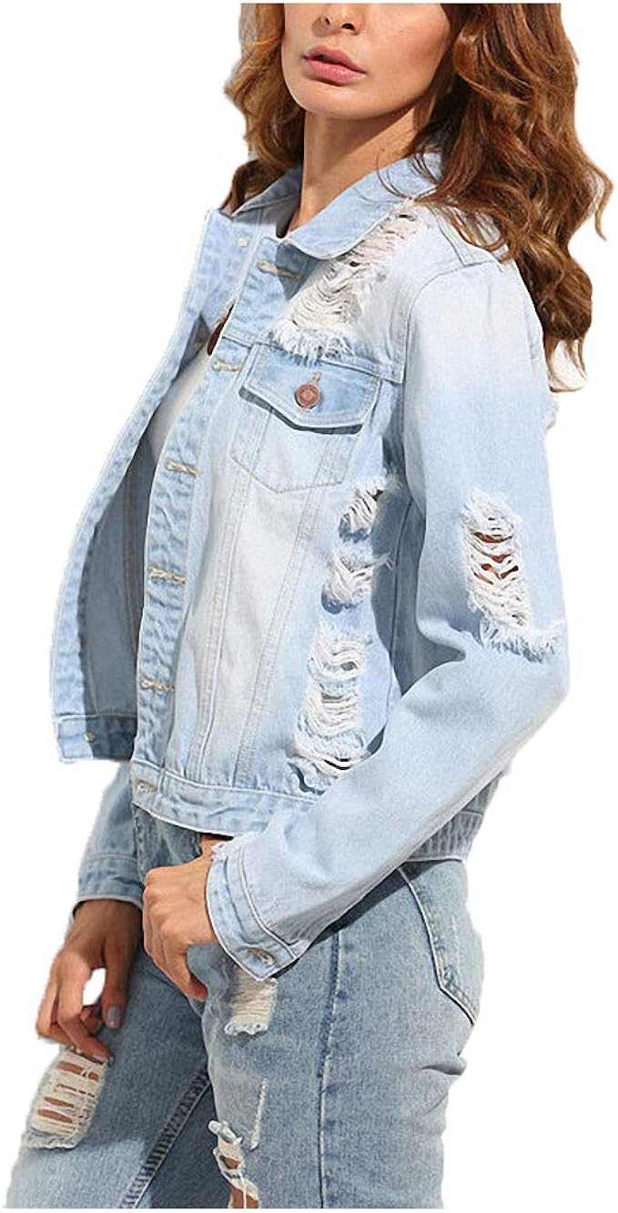 denim jacket ripped back