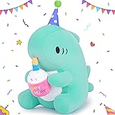 Auspicious beginning Birthday Gift Shark Plush Stuffed Animal, 11.8'' Kawaii Soft Birthday Shark Plush Toys with Holding Cute Cake Gift for Girls Boys, Children's Day, Anniversary