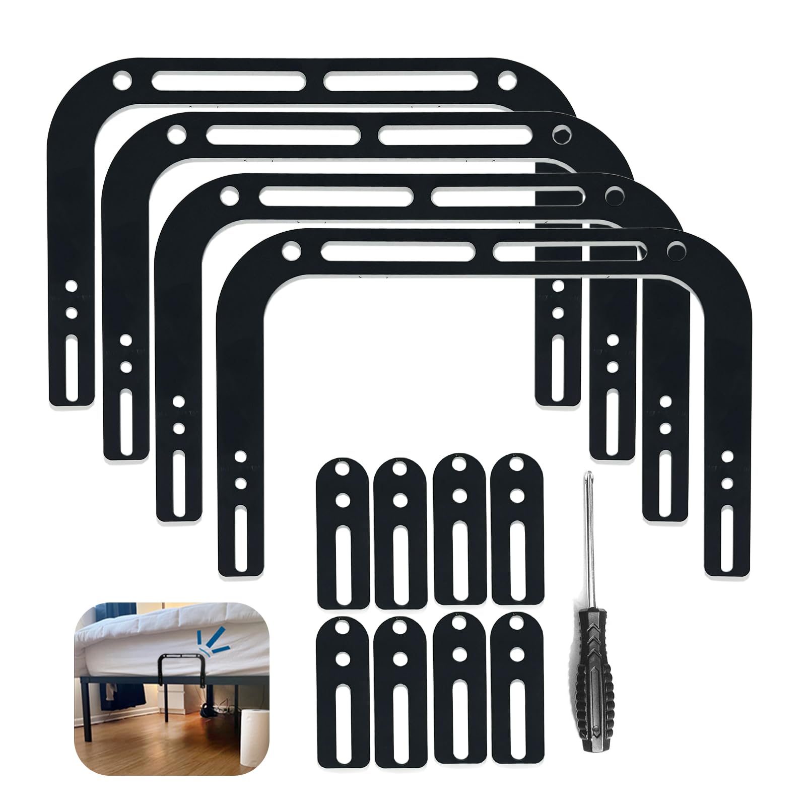 Photo 1 of Anti Non Slip Mattress Retainer Bar Holder in Place Mattress Slide Stoppers Metal Bed Gripper to Prevent Sliding Footboard?Small-4pcs?