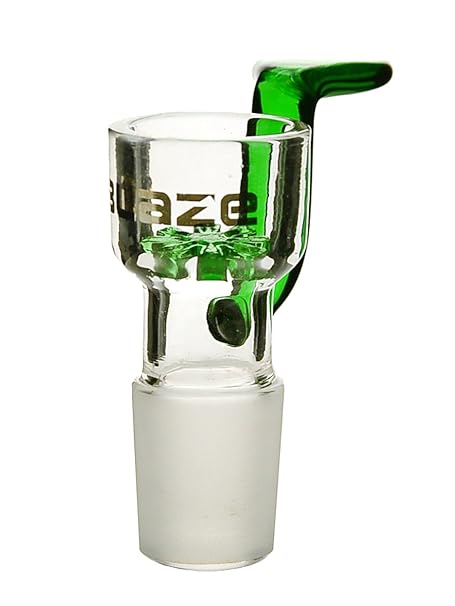 Blaze Glaskopf mit Sieb und Griff grün, 18,8mm Schliff, Nutzung ohne Einlegesiebchen - head&nature Bong-Kollektion