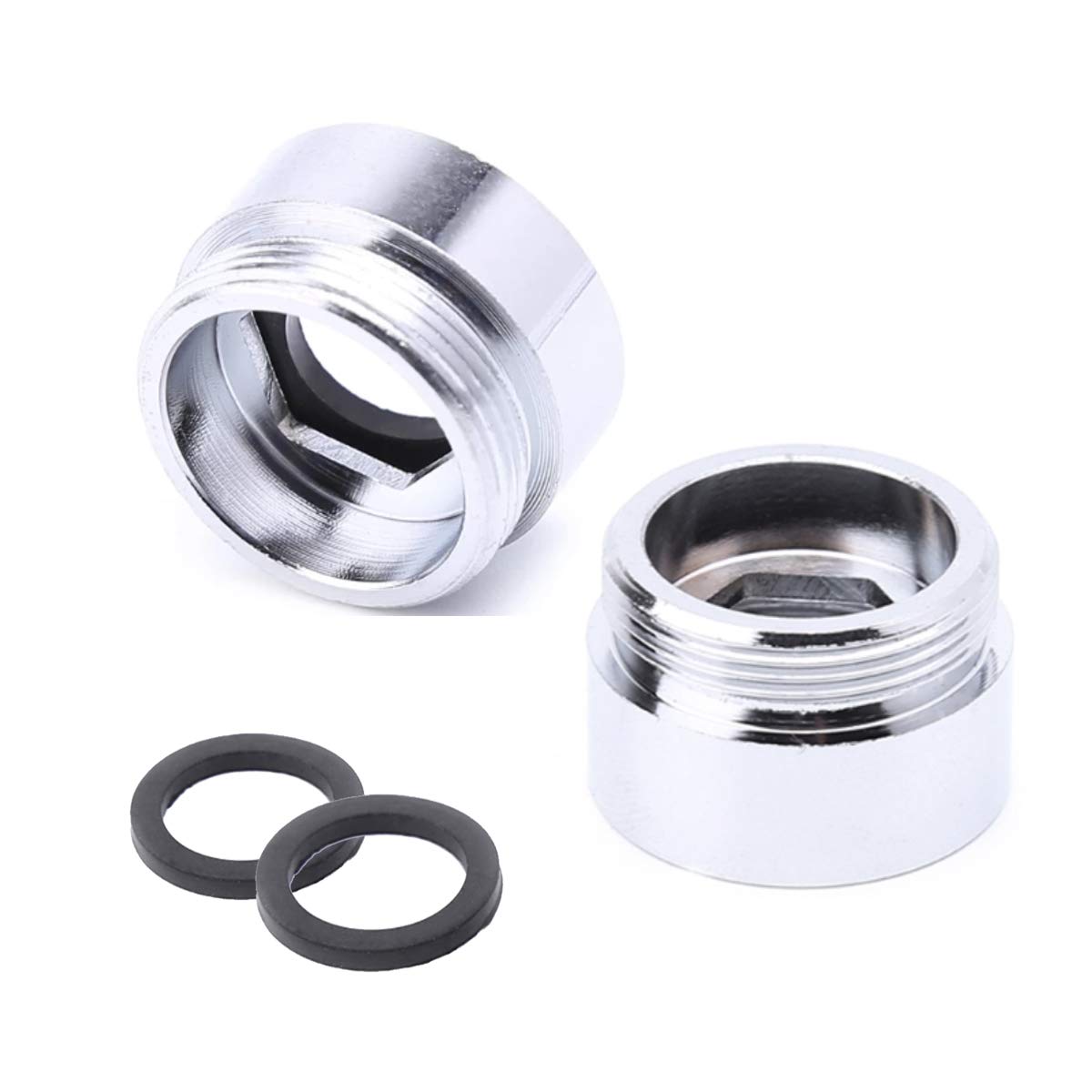 2pcs Metal Faucet Adaptor, HATOOLHA® Tap Aerator Connector Brass Thread Solid Metal Kitchen Tap Connector (F16 to M22)