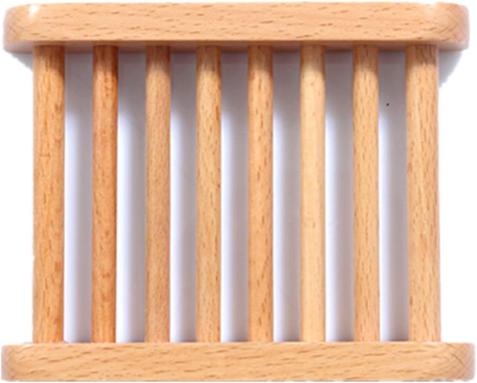 Geeklife Wood Soap Dish,Bathroom Decor, L 4½ - W 3¾ - H ¾ - (4)
