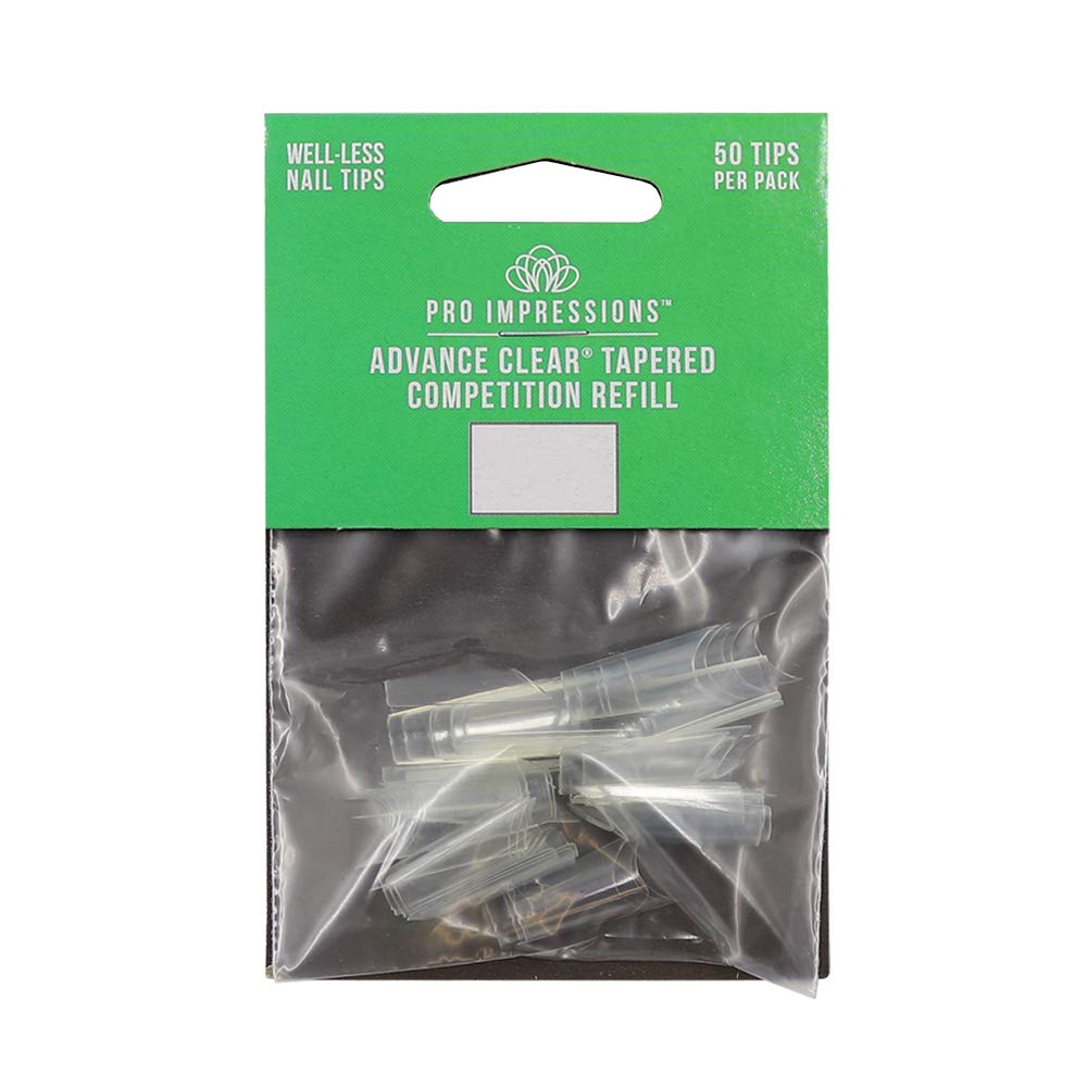 Advance Clear Tapered Competition Nail Tips Proimpressions (Size 3)