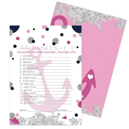 Amazon Com Paper Clever Party Girls Baby Shower Games Word Scramble