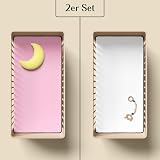 Dudu N Girlie Crib Fitted Sheets 40x90cm 2 Pack Cotton Jersey White Pink view 2