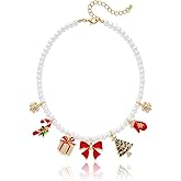 LILIE&WHITE Christmas Necklace For Women With Candy Christmas Tree Pendant Necklace Light Bulb Xmas Fashion Jewelry