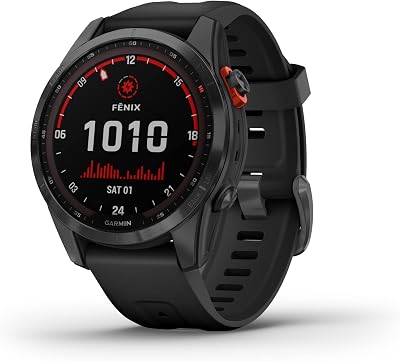 Garmin fēnix 7S Solar Multisport GPS Watch Slate Grey Black Band Renewed