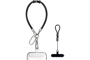 BFSD·DM Phone Wrist Lanyard, 2× Pads,1× Phone Wrist Strap,1× Adjustable Finger Strap,Compatible with Most Smartphones，phone charm(Black)