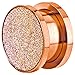 Rose Gold Sandpaper Texture Top Screw Fit Anodized Surgical Steel Ear plugs / ear tunnels