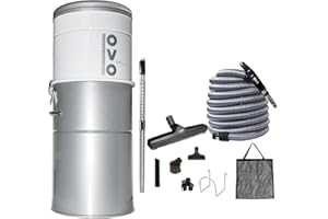 OVO Heavy Duty Powerful Central Vacuum System, Hybrid Filtration (with or Without Disposable Bags) 35L or 9.25Gal, 750 Airwatts with 40ft Deluxe Accessory kit Included