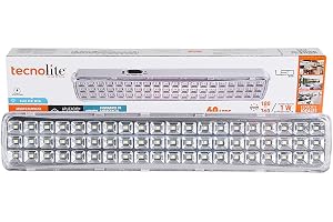 Tecnolite - Lámpara LED de Emergencia Portátil, Lámpara de Emergencia Recargable, Iluminación Interiores: Luz de Día 6500 k, 1 Watts, 180 Lumens,100 - 240 Volts.