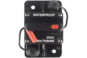 OUHL 250 Amp Circuit Breaker Manual Reset 30-250A for Car Truck Rv ATV Marine Trolling Motors Boat Vehicles,12V-48V DC (250A)