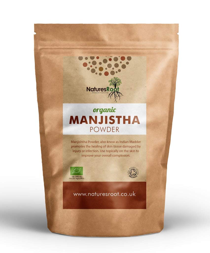 Natures Root Organic Manjistha Powder 125g – Organic Rubia Cordifolia - Promotes Healthy and Clear Skin – Ayurvedic Herbal Blood Purifier