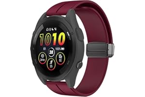 IPARTSONLINE Silicone Magnetic Band Compatible for Garmin Forerunner 265/265s/ 255s/255/Venu 2 18mm 22mm Quick Release Sport Replacement Wristband Strap