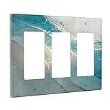 Modern Abstract Turquoise Blue Teal Marble 3 Gang