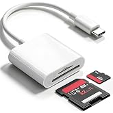 SXRBSSM SD Card Reader for iPhone17/16/15,Support SD, Micro SD | USB C Memory Card Reader,Digital Camera Adapter to MacBook/USB-C Laptop