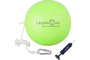 CROWN ME Tetherball Ball and Rope Set- Tetherball Ball with Rope and Carabineer Hoop