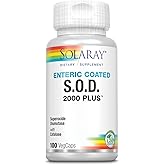 SOLARAY S.O.D. 2000 Plus - Superoxide Dismutase (SOD) and Catalase Antioxidant Supplement, Wellness Support - w/Green Tea Extract, Calcium, Rosemary, Grape Seed Extract, 60-Day Guarantee, 100 Servings