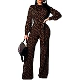 Jumpsuit for Women Sexy Elegant Long Straight Pants Cocktail Printing Jumpsuits Party Club with Zipper