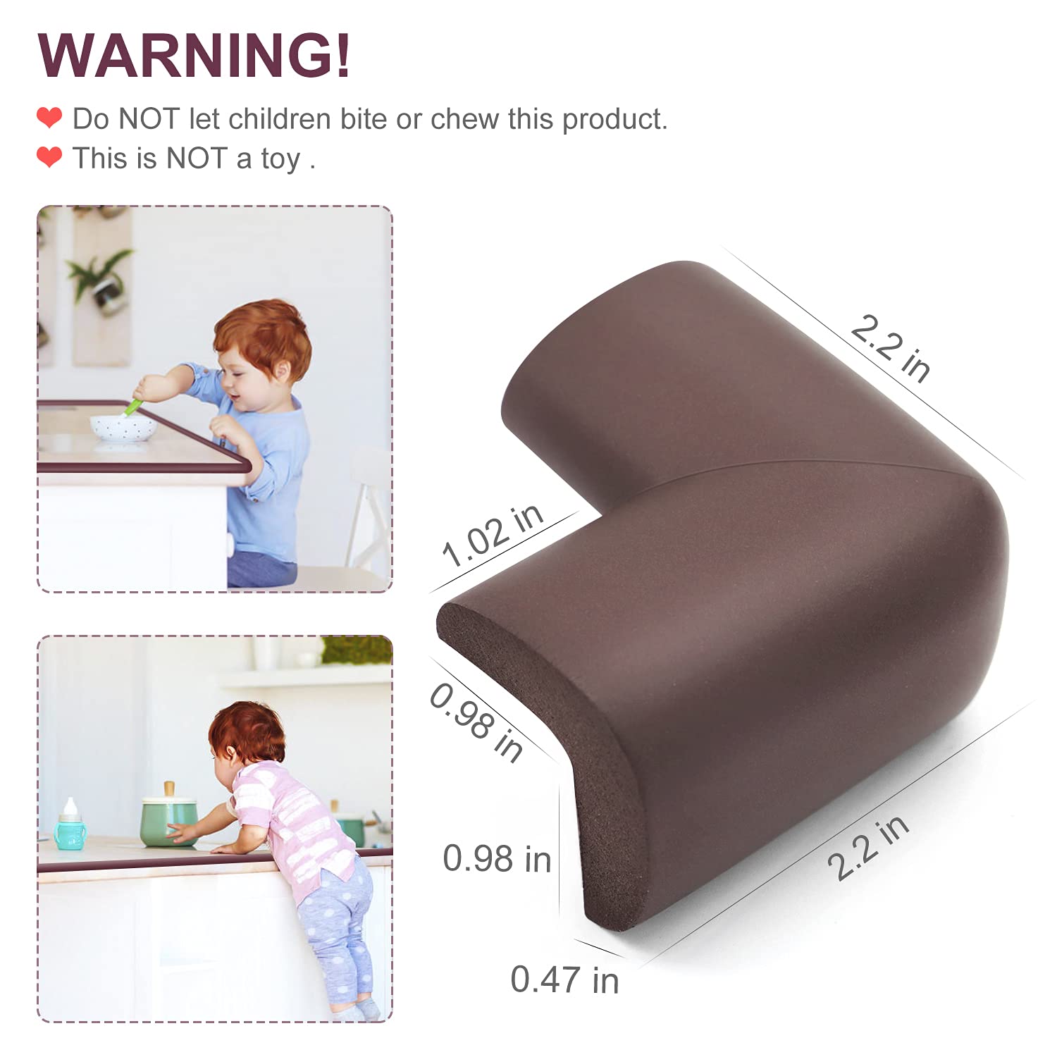 Baby Proofing Edge Corner Protector, 20.5 ft (18.1ft Edge + 8 Corners) Baby Proof Corner Guards ,Thick Table Bumper Guard, 3M Pre-Taped Corners, Soft Rubber Foam Guard Heavy-Duty…