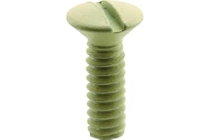 Prime-Line MP9015 Wall Plate Screws, #6-32 x 1/2 in., Steel Construction, Ivory, Oval Head, Slotted Drive (100 Pack)