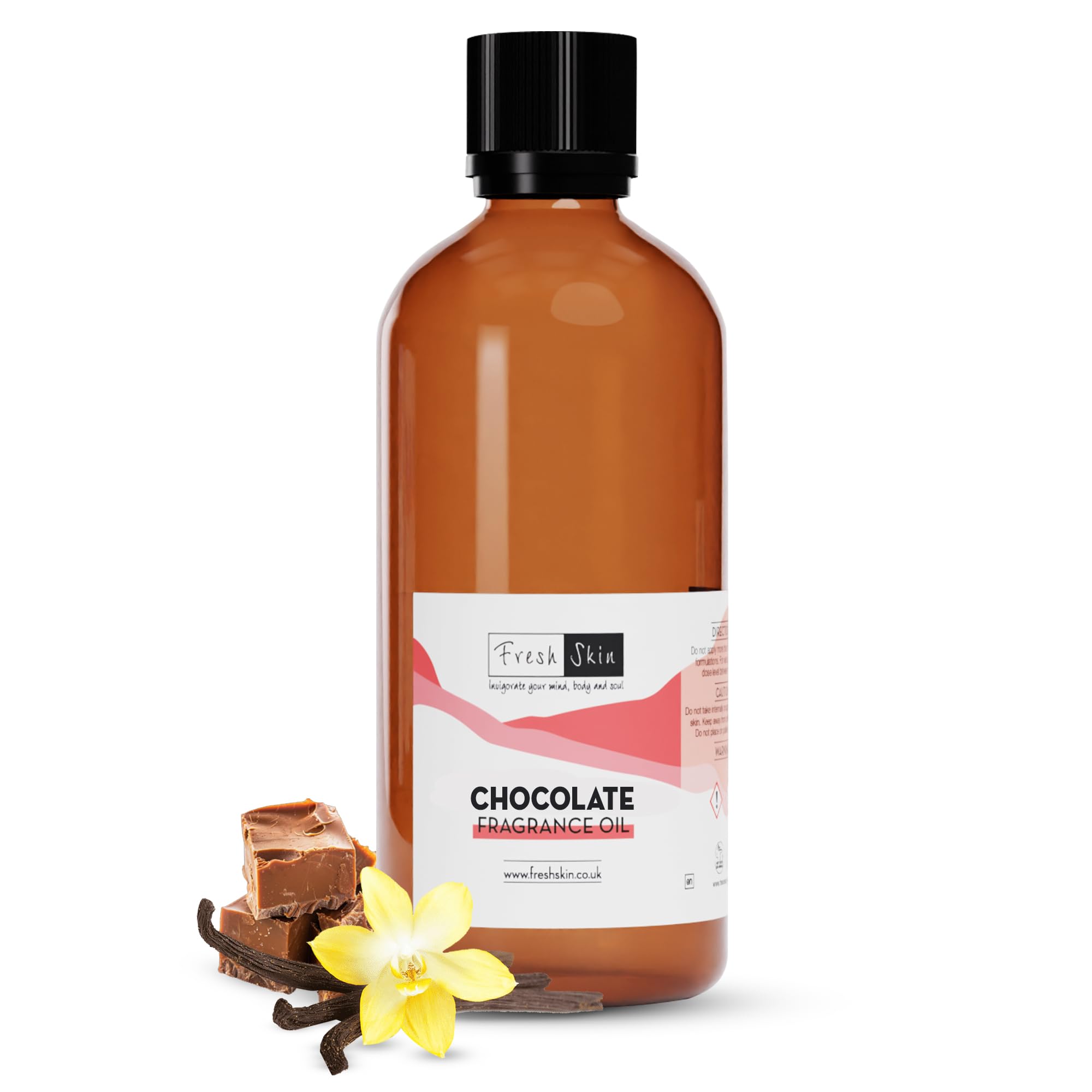freshskin beauty ltd | Chocolate Fragrance Oil 100ml - Candles, Bath Bombs, Soap Making, Reed Diffusers & Wax Melts - Cosmetic Grade - Vegan Friendly - A Rich, Complex, & Long Lasting Scent!