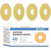 TNTNDAY 40PCS Ostomy Barrier Ring, 2mm Thick Hydrocolloid Moldable Ring | Adapt Barrier Rings for Ostomy Bag, Supplies for Colostomy Ileostomy Urostomy, Cohesive Seals Leak-Free Skin Barriers Rings