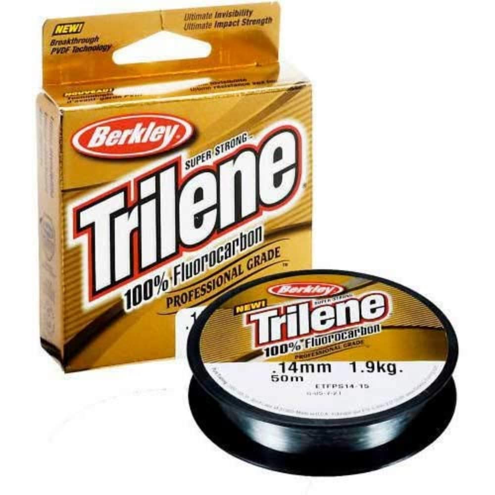 Berkley Trilene 100% Fluorocarbon Leader, Fishing Line, Fluorocarbon, Predator Fishing, Perch, Zander, Trout, Unisex, Clear, 0.18mm | 2.3kg | 5lb | 50m | 55yd