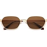 SOJOS Trendy Polarized Hexagon Sunglasses for Women Men, UV400 Retro Rectangle Shades SJ1238