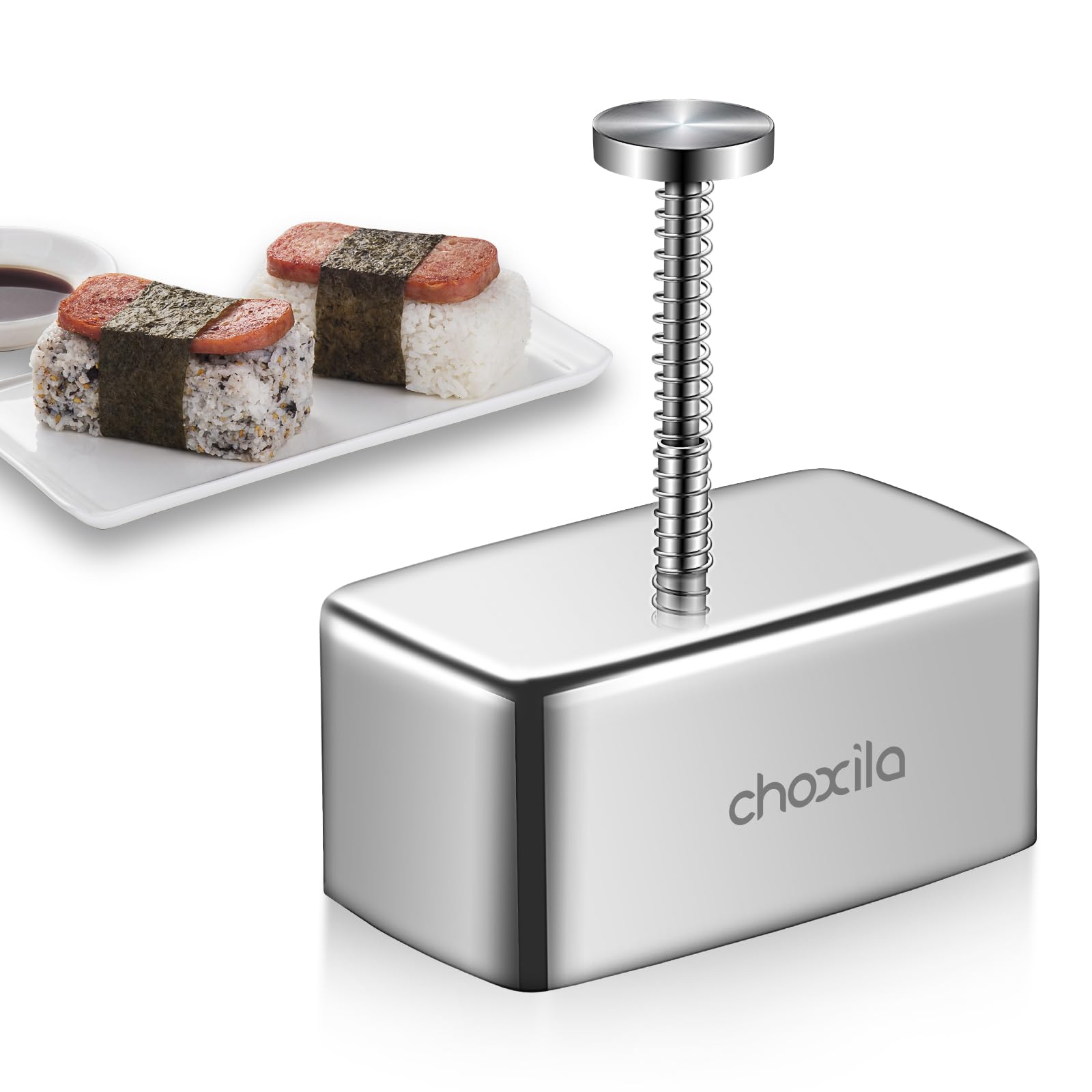 Photo 1 of Choxila Musubi Mold Stainless Steel, Non Stick Spam Musubi Mold Musubi Maker Press Kit Onigiri Mold for Kids Bento Picnic Sushi DIY
