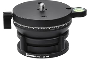 SUNWAYFOTO LB-75R 360 Panoramic Leveling Base Tripod Head 33 lbs (15kg) Load Capacity