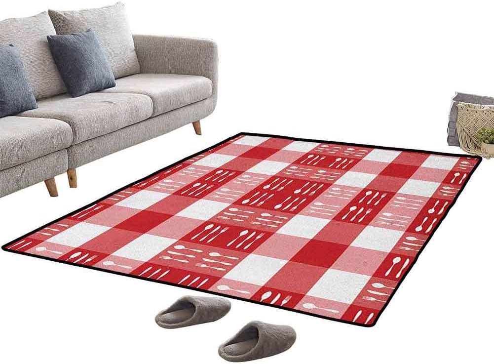 Checkered Modern Area Rug, Good Elasticity, Stylish in
