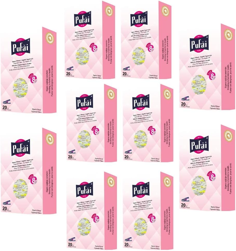 Pufai Slim Zigarettenfilter – 250 Stück, 5/6 Mm, Mit Adapter, Teerblocker, Rose