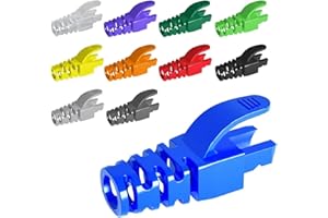 Suojim Rj45 Boot 100pcs RJ45 Network Cable Connector Protectors, Dust Caps for CAT5/CAT6 Ethernet Cables(Transparent)