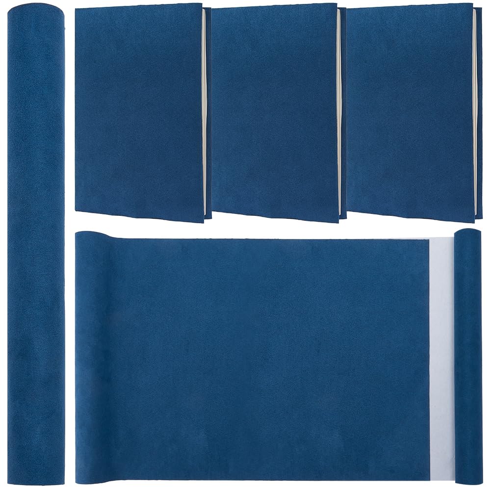 CRASPIRE 130 x 30cm Suede Book Cloth Sailor Blue for Book Binding A4-A8 Fabric Surface Paper Backed Bookcover Books Album Scrapbooking Archival DIY Covering Protector Bookcloth Bookbinding Supplies